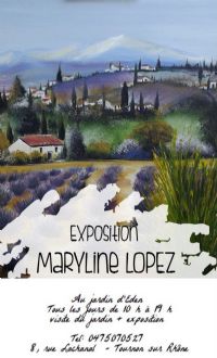 Exposition des oeuvres de Maryline au Jardin d'Eden à TOURNON sur Rhône. Du 11 juin au 28 août 2016 à TOURNON sur Rhône. Ardeche. 